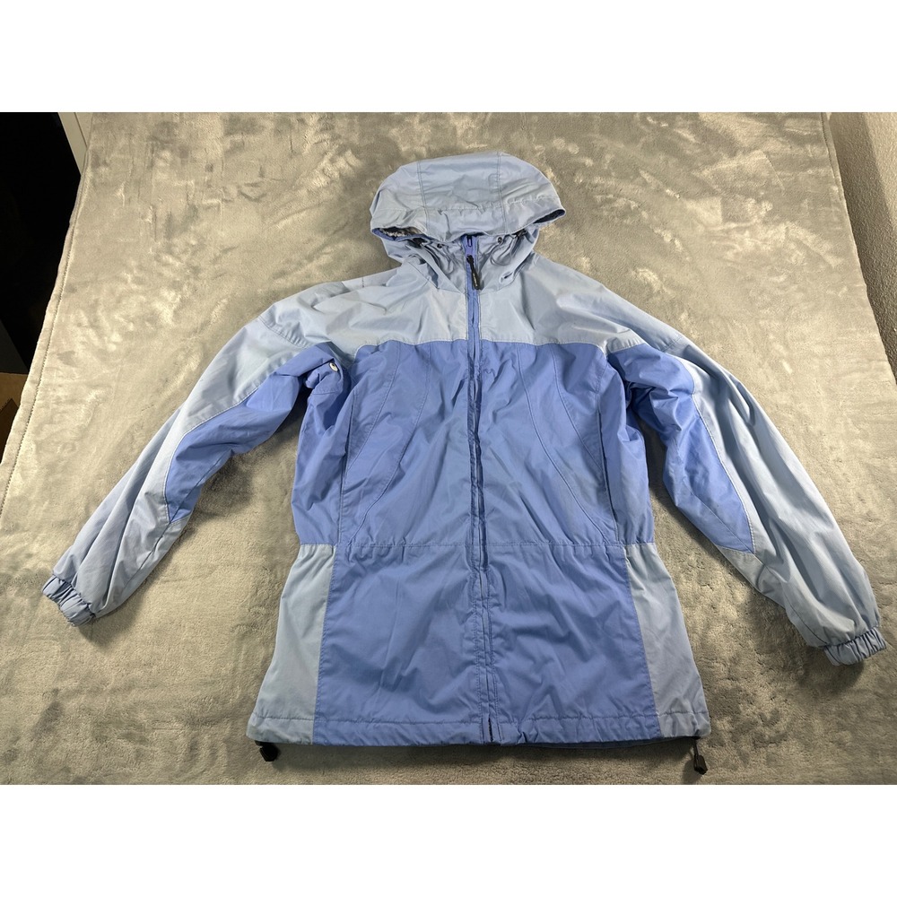 Columbia Sportswear Womens Blue Hooded Windbreaker Jacket Size S Full Zip Mesh